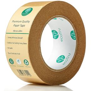 Ultra Strong Kraft Paper Packing Tape, Heavy Duty Brown Packing Tape for Box & Carton Sealing Packaging Shipping Moving & Masking, Eco Friendly Biodegradable Painters Tape, 2 Inch x 55 Yard