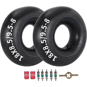 RUTU 18x8.50-8/18x9.50-8 Inner Tube with TR13 Straight Valve Stem Compatible with Mowers, Wheelbarrows, ATVs, Go Karts, Tractors, Snow Blowers, Golf Carts, Trailers (2 Packs)