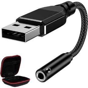 USB to 3.5mm Jack Audio Adapter, APETOO External Stereo Sound Card USB to Aux Jack Adapter Aux Dongle Cable Cord for Headphones Headset Earphones Mac Computer PC Laptop Desktop Windows PS4 PS5 Linux