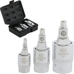 ARES 37000-3-Piece Spring Loaded Universal Joint Set – Spring Loaded Design Keeps U-Joint Rigid for Easier Positioning - 1/4-Inch, 3/8-Inch, and 1/2-Inch Drive in Kuwait