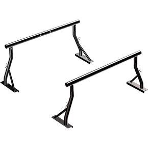 TMS 800Ibs Capacity Extendable Universal Steel Pickup Truck Low Profile Ladder Rack Sport Bar Lumber Two bar Set (Patent Pending)(24'')
