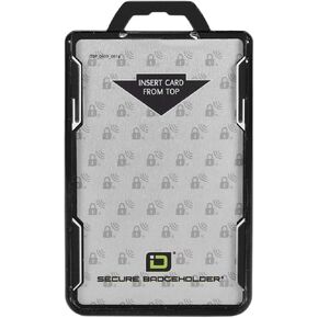 ID Stronghold - RFID Blocking Secure Badge Holder - Duolite 2 Card ID Holder - Poly Carbonate - Heavy Duty Hard Plastic ID Badge Holder - USA Molded and Assembled - FIPS 201 Approved - Black in Kuwait