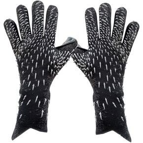Goalkeeper Gloves Strong Grip Goalie Soccer Glove Football with Finger Support Size 6/7/8/9/10 Kids Youth Adults Black