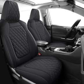 MIROZO RAV4 Seat Covers,Waterproof Car Seat Covers Faux Leather Seat Cover Full Set Fit for 2019-2024 Toyota RAV 4 Non-Hybrid (Not for Adv & TRD-Off,Black)