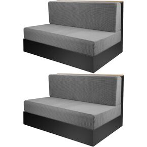 RV Dinette Cushion Covers Set of 2, Stretch Camper Cushion Covers, Sectional Replacement RV Seat Covers for Travel Trailer Couch - Includes 2 Backrest Cover & 2 Bench Cover (Beige)