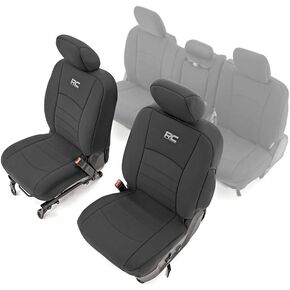 Rough Country Front Neoprene Seat Covers for 09-18 Ram 1500/10-18 2500-91028, Black