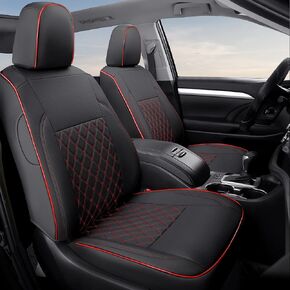 GIANT PANDA Customized Full Set Car Seat Covers Fit for Toyota Highlander L/LE/XLE/Limited/Hybrid 2020 2021 2022 2023 2024 Three-Row Model, 8 Seats, Faux Leather - (Grey Gray)