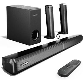 ULTIMEA 4.1ch Sound Bar for Smart TV with Subwoofer, Peak Power 200W, 2-in-1 Detachable Bluetooth 5.3 Soundbar, Bass Adjustable, 3 EQ Modes TV Sound Bar, ARC/Optical/Aux, Apollo S50 Detachable Series