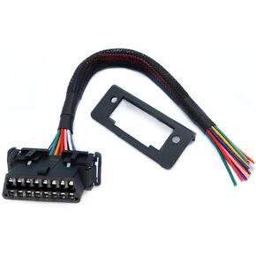 OBD2 J1962 Female to Open Pigtail Cable Bracket OBDii Port Replacement Cable 1ft/30cm