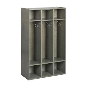 ECR4Kids Streamline 3-Section Coat Locker, Classroom Furniture, Natural