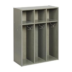 ECR4Kids Streamline 3-Section Toddler Coat Locker, Kids Furniture, Natural