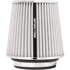 Spectre Performance Universal Clamp-On Air Filter: High Performance,Washable Filter: Round Tapered,3 in/3.5 in/4 in Flange ID,6.719 in (171 mm) H,6 in (152 mm) Base,4.75 in (121 mm) Top,SPE-8138,White