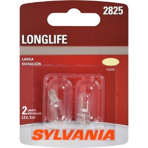 SYLVANIA - 2825 Long Life Miniature - Bulb, Ideal for Interior Lighting - Map, Dome and License Plate (Contains 2 Bulbs)