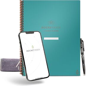 Rocketbook Reusable Academic Planner for Students and Teachers, Includes 13 page types, Black Cover, Letter Size