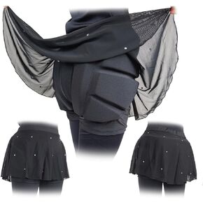 SKATING SPIRIT Padded Skating Shorts Protective Crash Pants Built-in Mash Skirt Covering Tailbone Hip Butt Pad