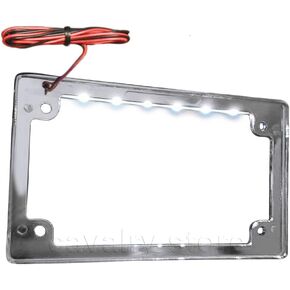 Chrome License Plate Bracket with LED Lights for Yamaha Kawasaki Suzuki Victory Honda