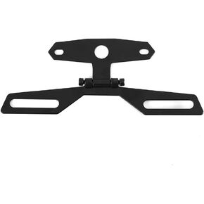 Folding License Plate Tail Light Holder, Aluminum Alloy Adjustable Motorcycle License Plate Mount Holder Bracket, Rear Bracket Mount License Plate Holder for Motorcycle ATV Dirt Bike, Black