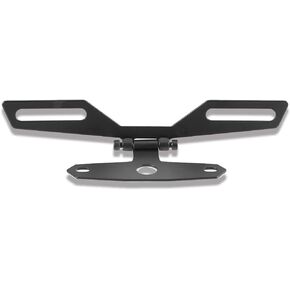 Motorcycle Folding License Plate Holder, ATV Dirt Bike Adjustable Rear Light Bracket Mount, Black Tail Light Tag Holder