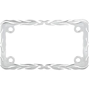 GG Grand General 60393 Chrome Flame Motorcycle License Plate Frame, 7-1/2"x4-1/16"