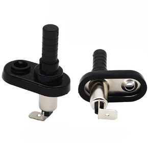 2Pcs Waterproof Dustproof Door Jamb Flange Light Hood Mount Pin Switch Nickel Plated Rubber Boot Door Alarm Universal Car Truck Boat 20A 12VDC Replacement Parts