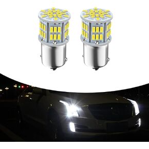 2 PCS Automotive 1156 Single Contact Turn Signal Light, 1141 1003 7506 BA15S 6800K Super Bright Bulb Replacement for Truck Reversing Light Tail Parking Light, 360° Lighting Accessory (White)