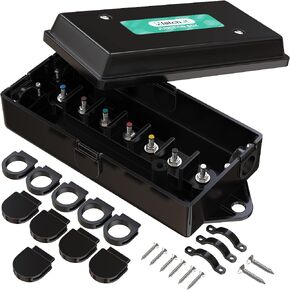 LATCH.IT Junction Trailer Box | 7 Way Trailer Junction Box + Grommets & Fasteners | Color-Coded 7 Way Junction Box for All Towing configurations!