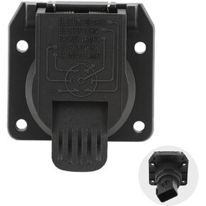 Rear 7-Way Trailer Tow Connector Fit for Ram 1500 2500 3500 Jeep Wrangler Grand Cherokee 1998-2016 Replaces# 56038366AB Trailer Wiring 7-Pin Connector