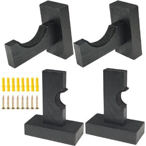 4PCS Baseball Bat Display Case, Baseball Bat Hanger Holder, Wall Mount Baseball Bat Horizontal Rack, Baseball Bat Bracket - Black