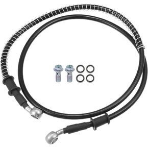 X AUTOHAUX Brake Hose Motorcycle Hydraulic Brake Line Oil Hose Pipe with Spring Protection Fitting for ATV Motorcycle Motocross Racing Bike 110cm Black 1 Set