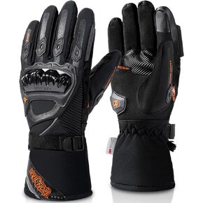 IRON JIA'S Motorcycle Gloves Winter Cold Weather Warm Touchscreen Waterproof Windproof Protective Gear (Black, M)