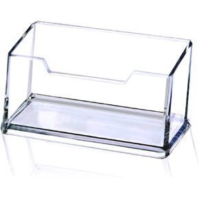 3 Pack Clear Acrylic Business Card Holder, Name Card Organizer for Desk Fits 50 Business Cards