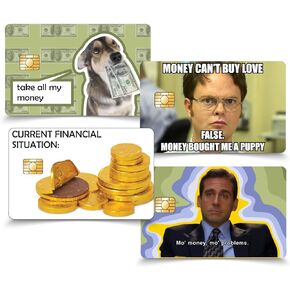 مجموعة من 4 ملصقات مضحكة لبطاقات الخصم، ملصقات بطاقات الائتمان - أغطية بطاقات الخصم القابلة للإزالة والخالية من الفقاعات - تناسب تمامًا جميع أنواع بطاقات الائتمان - أغطية بطاقات لبطاقات الخصم (المجموعة رقم 1) in Kuwait