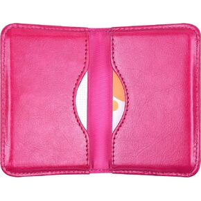 Business Card Holder, 2-Sided PU Leather Folio Pocket Slim Name Card Wallet Case with Magnetic Shut for Men and Women - Black
