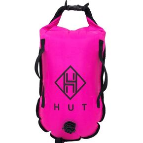 HUT Swim Buoy Dry Bag - UK's Favorite Tow Float and Watertight Dry Bag for Open Water Swimmers, Triathletes. High Visibility Safety Swim Buoy, Two air Chambers – be seen be Safe.