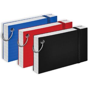 1InTheOffice Index Cards with Ring 3x5, Flash Cards with Binder Ring, Single Hole Punched Notecards, White, 100 Cards