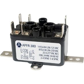 Appli Parts APFR-380 90-380، ملف 24 VAC، مرحل مروحة التبديل للخدمة الشاقة، SP مفتوح بشكل طبيعي، SP مغلق بشكل طبيعي، مرحل منفاخ فرن التيار المتردد والتدفئة، حامل عالمي متعدد المواضع