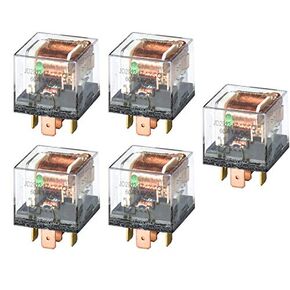 EHDIS Waterproof Relay DC 12V 60A Relay SPDT 5 Pin Relay Car Heavy Duty Split Charge Waterproof Transparent Case, Pack of 5