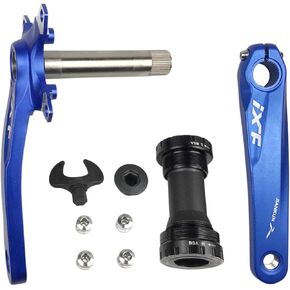 BNVB Bike Crank Arm Set， 170mm 104 BCD Mountain Bike Crank Set with Bottom Bracket Crank and Chainring Bolts for MTB BMX Road Bicyle, Compatible with Shimano, FSA, Gaint (Black/Red/Silver)