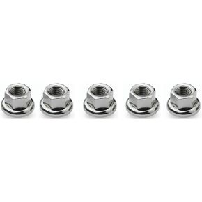 5Pcs Bike Wheel Hub Nut - M10 Wire Gauge, Carbon Steel and Chrome Plated Material