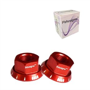 Red 2 x M10 Bike Wheel Hub Axle Nuts 7075 Aluminum Bicycle Chromed Skewer Bolt Screw Nut Road MTB Replacement