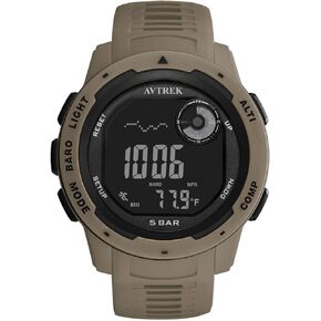 ساعة عداد الخطى الرياضية الرقمية للمراهقين مع مقياس الارتفاع والبارومتر، ساعة في الهواء الطلق، ساعة رياضية مقاومة للماء للجيش العسكري (مقهى) in Kuwait