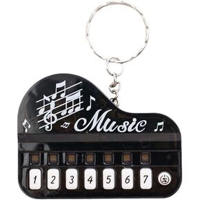 Black Micro Piano Keychain, Portable Keyboard Instrument Keychain, Mini Electronic Keyboard Keychain with Lights, Pianos and Keyboards, Musical Instrument Keychain Accessories Gift