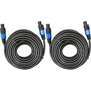 Pro 2X Speakon to Speakon 50 Ft. True 12 Gauge Wire AWG DJ/Pro Audio Speaker Cable, Pair