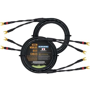 WORLDS BEST CABLES 8 Foot - Canare 4S11 – Audiophile Grade - HiFi Star-Quad Speaker Cable Pair with Eminence Gold Spade Connectors