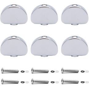 6PCS Metal Big Semicircle Guitar Tuning Peg Buttons,Tuning Key Button Heads Tuners Machine Handle for Folk Electric and Acoustic Guitar (Chrome)