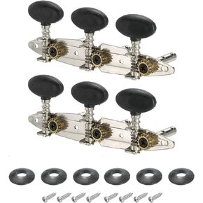 PATIKIL Guitar Tuners Machine Heads 3+3 Set Tuning Keys String Pegs for Classical Guitar Black Button