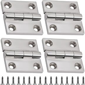 316 Stainless Steel Hinges Marine Grade 2" x 2" Heavy Duty Boat Hatch Hinge (50 mm X 50 mm) 4 Pack Casting Cabinet Door Hinge with Screws
