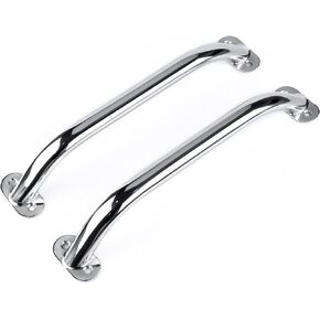Marinebaby 12" Oval Handrail Polished Grab Handle Stainless Steel Handrail for Marine Yacht/RV (2PCS)