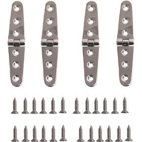 6 inch x 1 inch Heavy Duty Boat Door Hinge 316 Stainless Steel Strap Marine Hatch Casting Butt Hinge, for Boat Cabinet Furniture Hardware, 4 Pack