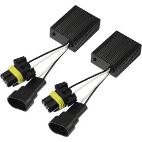 X AUTOHAUX 2pcs 9005 9006 H10 9012 LED Car Headlight Canbus Decoder Error Free Warning Resistors Decoder Replacement Anti Flicker Resistor